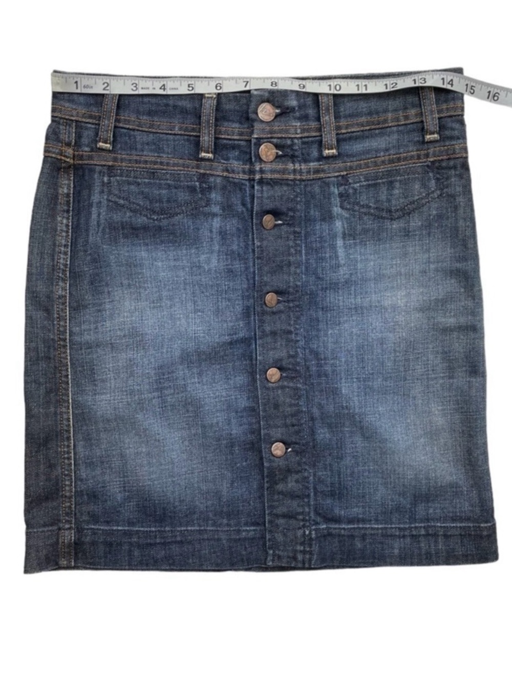 Vintage Y2K Citizens of Humanity Button Front Denim Skirt Size 25
